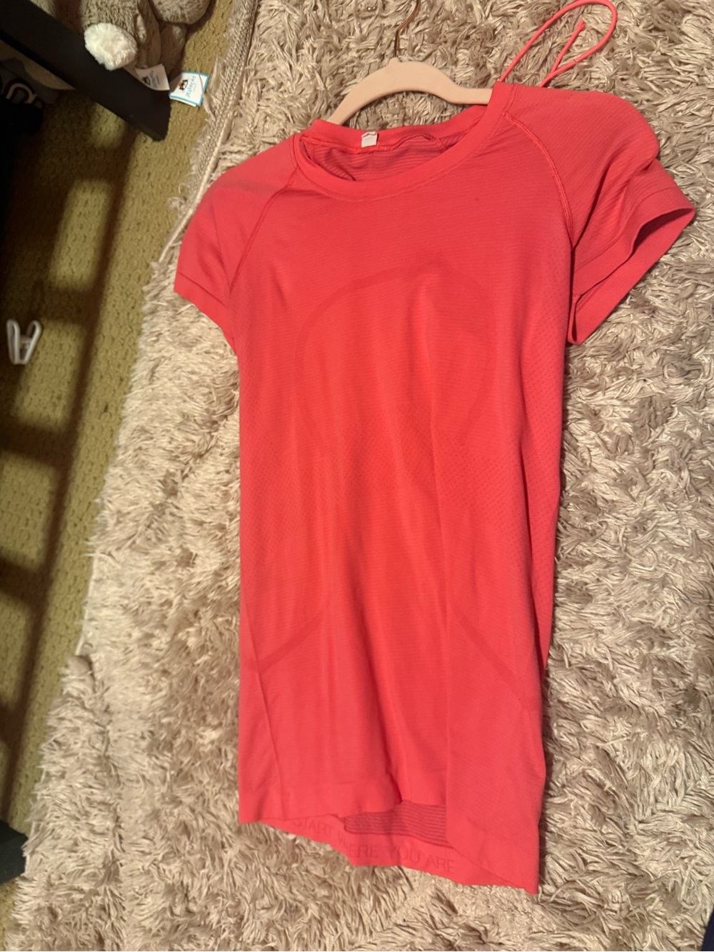 lululemon athletica Coral Red Short Sleeve Performance Tee